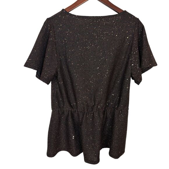 NWT Lane Bryant Copper Classic Flutter-Sleeve V-Neck Peplum Top Women's 14/16 - Picture 5 of 8